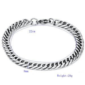 316L Stainless Steel Mens Bracelets 8MM Link Chain Jewelry Bracelets