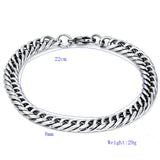 316L Stainless Steel Mens Bracelets 8MM Link Chain Jewelry Bracelets