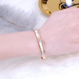 316L Stainless Steel Zircon Pearl Women's Bracelet Cuff