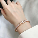 316L Stainless Steel Zircon Pearl Women's Bracelet Cuff