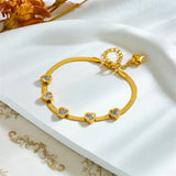 316L Stainless Steel Heart Zircon Bracelet Set