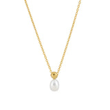 Bohemian Pearl Pendant Necklace, 316L Stainless Steel