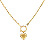 316L Stainless Steel Heart Pendant Necklace Women Punk Choker Jewelry