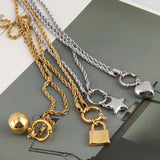 316L Stainless Steel Heart Pendant Necklace Women Punk Choker Jewelry