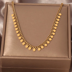 316L Stainless Steel Pearl Heart Pendant Choker Necklace for Women