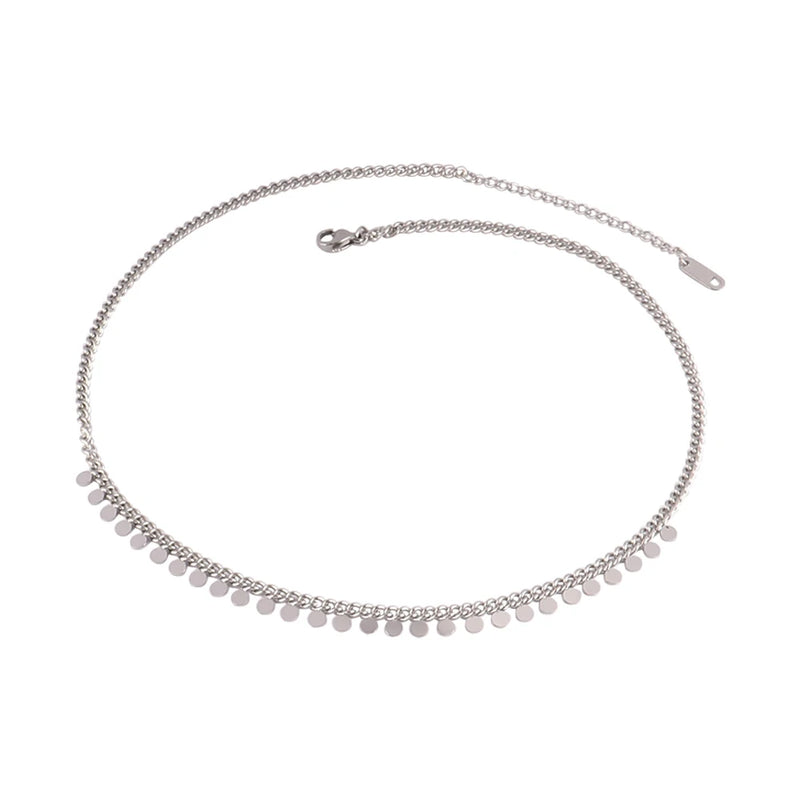 316L Stainless Steel Pearl Heart Pendant Choker Necklace for Women