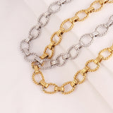 316L Stainless Steel Women's Choker Necklace Thick Chain Knot Jewelry