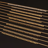 316L Stainless Steel Zircon Circle Pendant Necklace Pearl Chain Chocker