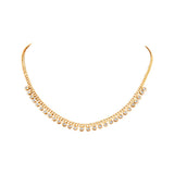 316L Stainless Steel Zircon Circle Pendant Necklace Pearl Chain Chocker