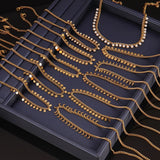 316L Stainless Steel Zircon Circle Pendant Necklace Pearl Chain Chocker