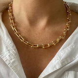 316L Stainless Steel Necklace Thick Clavicle Chain Choker Necklaces for Women