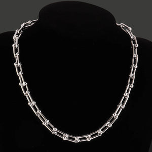 316L Stainless Steel Necklace Thick Clavicle Chain Choker Necklaces for Women