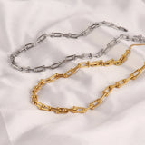 316L Stainless Steel Necklace Thick Clavicle Chain Choker Necklaces for Women