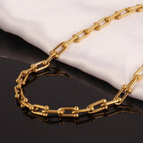 316L Stainless Steel Necklace Thick Clavicle Chain Choker Necklaces for Women