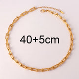 316L Stainless Steel Necklace Thick Clavicle Chain Choker Necklaces for Women