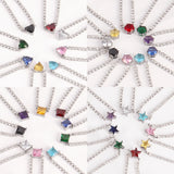 316L Stainless Steel Heart Necklace Zircon Star Charms Jewelry