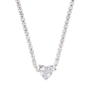 316L Stainless Steel Heart Necklace Zircon Star Charms Jewelry