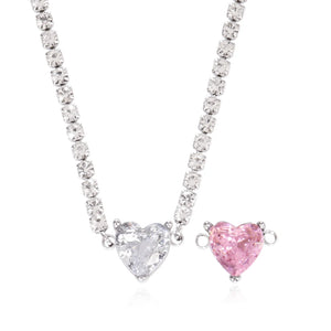 316L Stainless Steel Heart Necklace Zircon Star Charms Jewelry