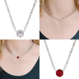 316L Stainless Steel Heart Necklace Zircon Star Charms Jewelry