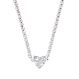 316L Stainless Steel Heart Necklace Zircon Star Charms Jewelry