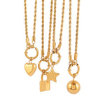 316L Stainless Steel Women's Twist Chain Necklace Hollow Lock Heart Pendant