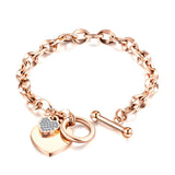 316L Stainless Steel Heart Charm Bracelet for Women