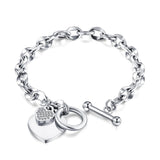 316L Stainless Steel Heart Charm Bracelet for Women