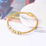 316L Stainless Steel Zircon Lucky Beads Charm Chain Bracelets
