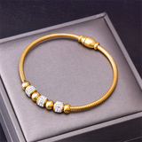 316L Stainless Steel Zircon Lucky Beads Charm Chain Bracelets