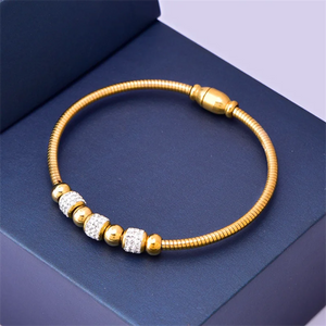 316L Stainless Steel Zircon Lucky Beads Charm Chain Bracelets