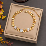 316L Stainless Steel Butterfly Charm Chain Bracelets For Women
