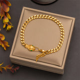 316L Stainless Steel Butterfly Charm Chain Bracelets For Women