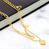 2 Layer Love Heart Charm Chain Choker Necklace Pendant