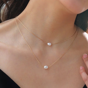 2 Layer Pearl Charms Choker Necklace for Women