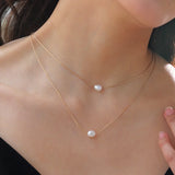 2 Layer Pearl Charms Choker Necklace for Women