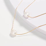 2 Layer Pearl Charms Choker Necklace for Women