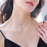 2 Layer Pearl Charms Choker Necklace for Women