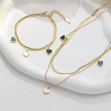 316L Stainless Steel Seashell Heart Charm Choker