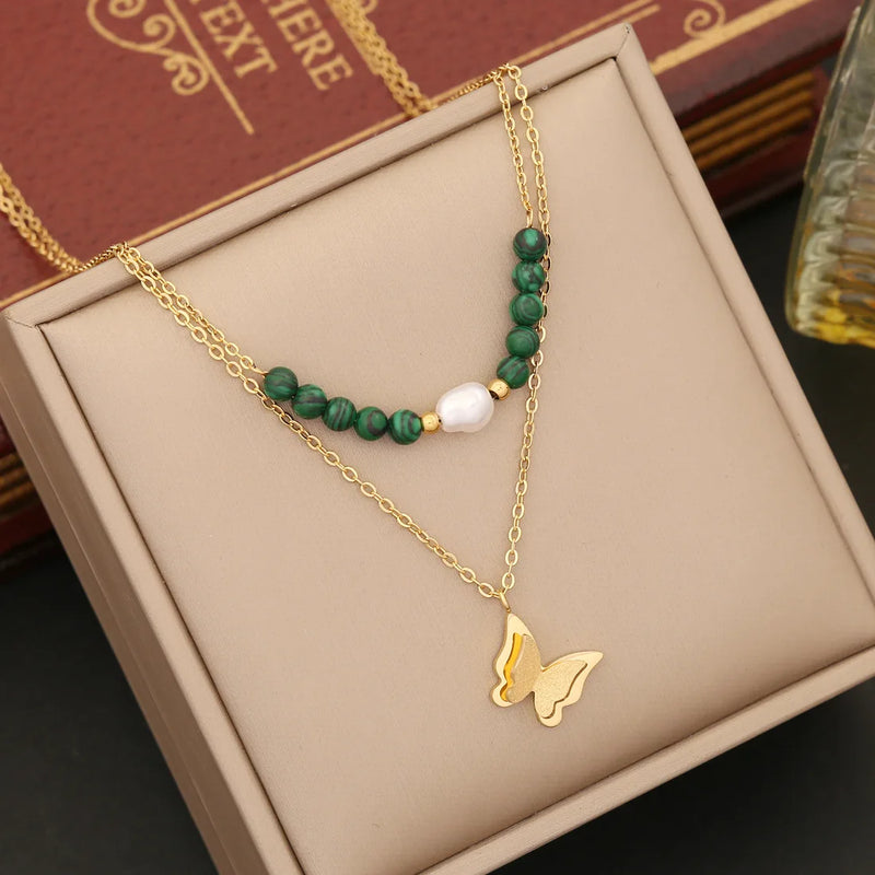 316L Stainless Steel Eye Butterfly Choker Necklace
