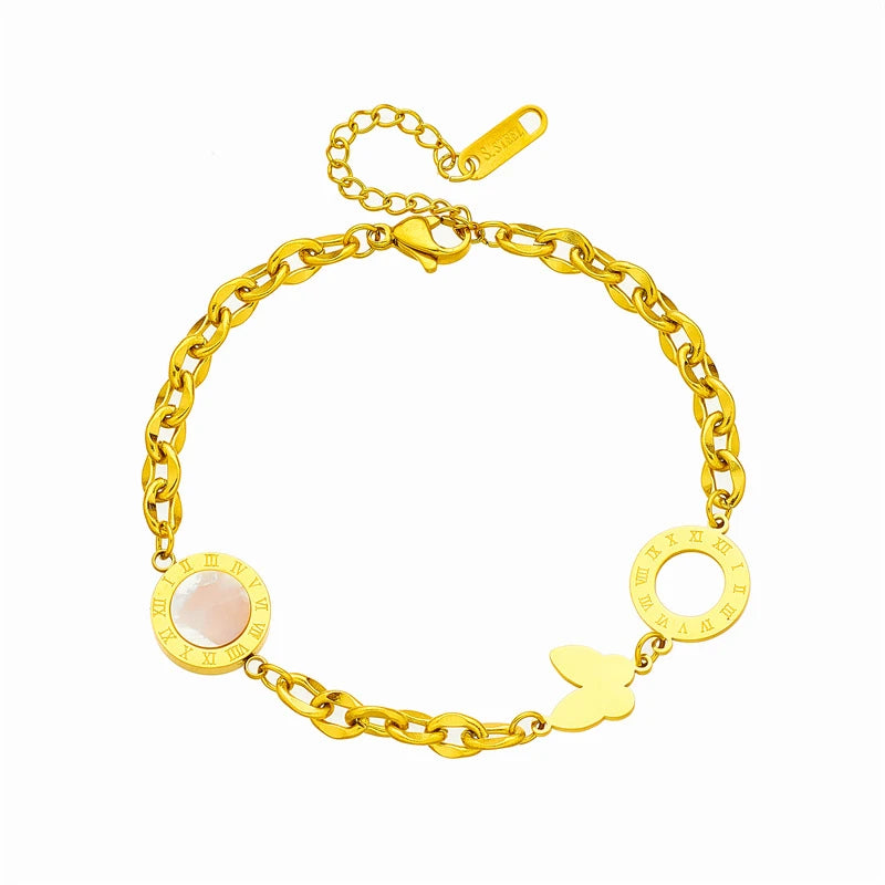 316L Stainless Steel Seashells & Butterfly Charm Bracelets For Women