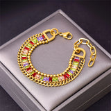 316L Stainless Steel Charm Chain Bracelets for Women