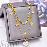 316L Stainless Steel Heart Stars Moon Butterfly Charms Choker Necklace Pendant