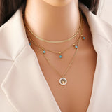 Stainless Steel Moon Star Tree Love Choker Necklace Pendant
