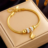 Butterfly Charm Zircon Snake Chain Bracelets Women