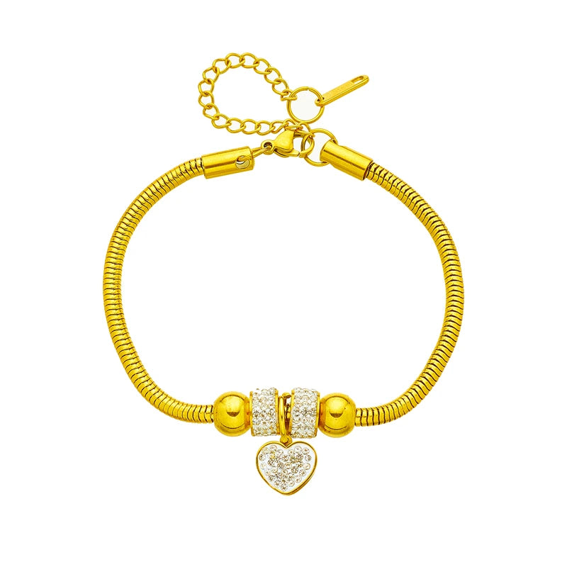 Butterfly Charm Zircon Snake Chain Bracelets Women