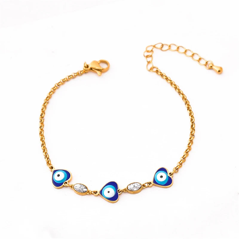 316L Stainless Steel Seashell Charm Chain Bracelets for Women