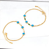 316L Stainless Steel Seashell Charm Chain Bracelets for Women