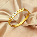 316L Stainless Steel Zircon Charm Bangle Bracelets for Women