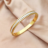 316L Stainless Steel Zircon Charm Bangle Bracelets for Women
