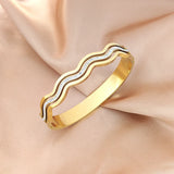 316L Stainless Steel Zircon Charm Bangle Bracelets for Women